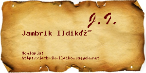Jambrik Ildikó névjegykártya